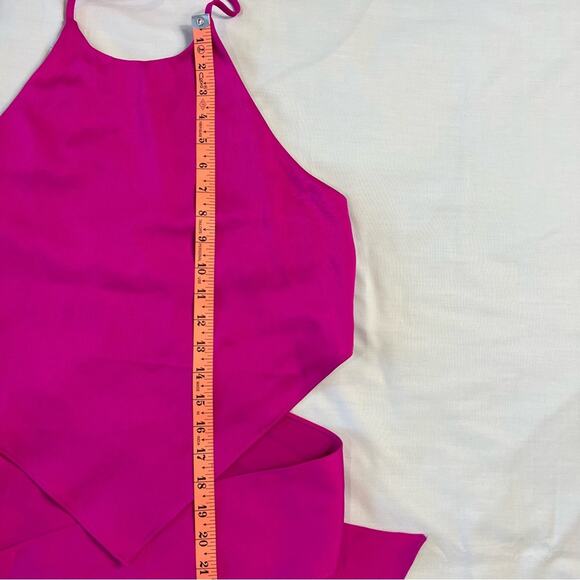 DO+BE Women's Medium Hot Pink Barbiecore Crop Halter Top Ties Around Back Shirt - Picture 7 of 7